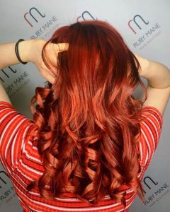 rich red hair colour, ruby mane hair salon, farnham, surrey